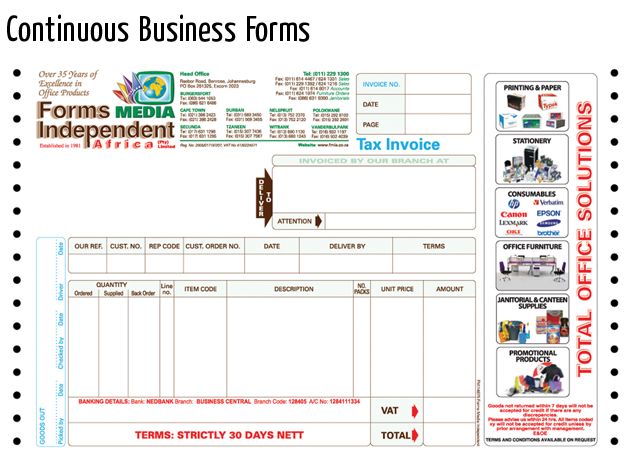 continuous business forms