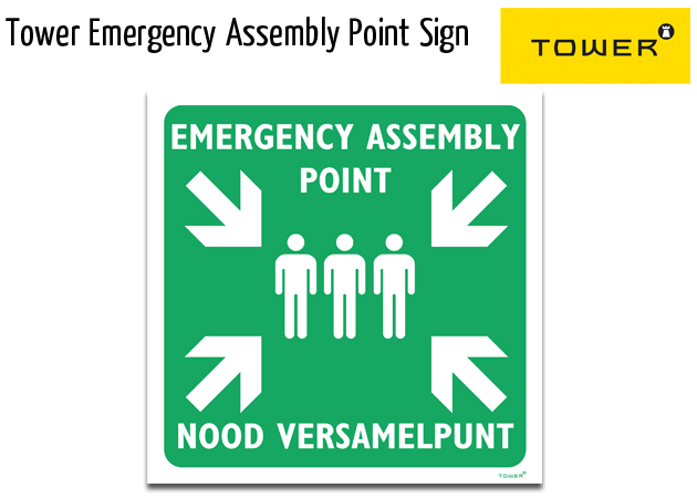 tower assembly point safety sign