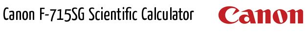 canon f 715sg scientific calculator header