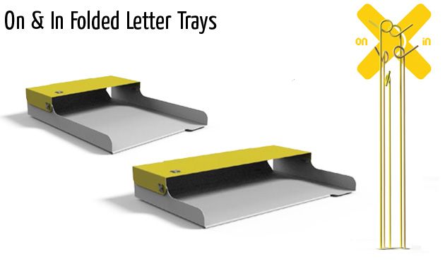 on in folded letter trays