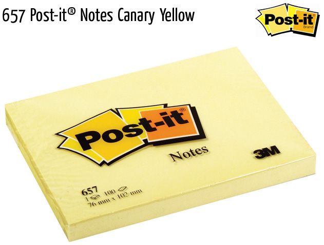 657 post it notes canary yellow