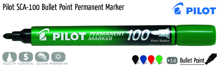 permanent markers pilot sca 100 bullet point permanent marker