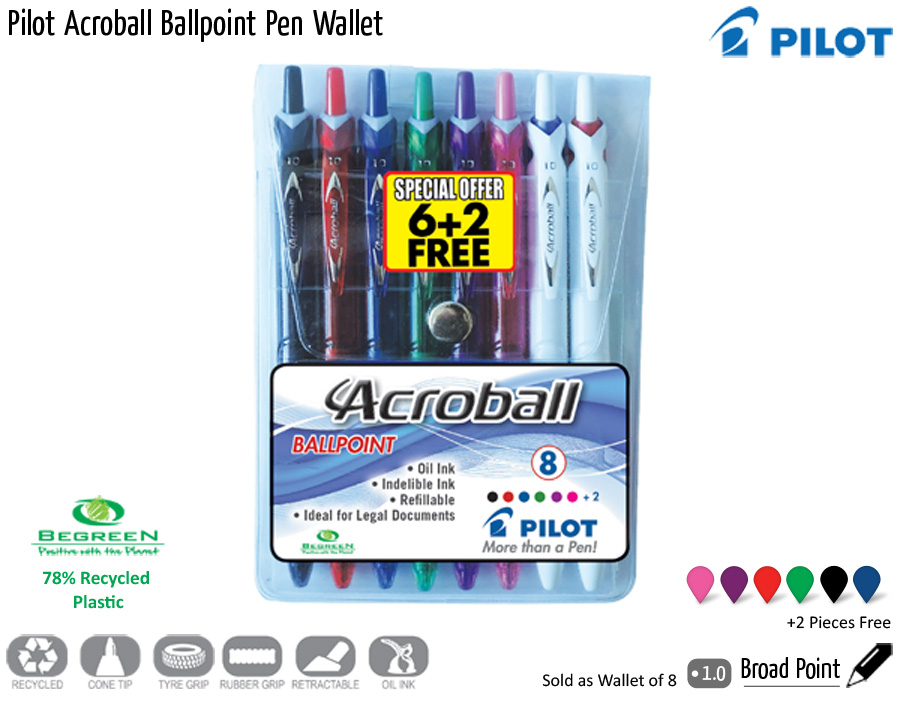 wallets pilot acroball ballpoint pen wallet