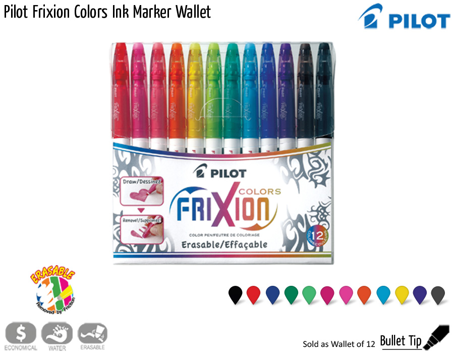 wallets pilot frixion colors ink marker wallet