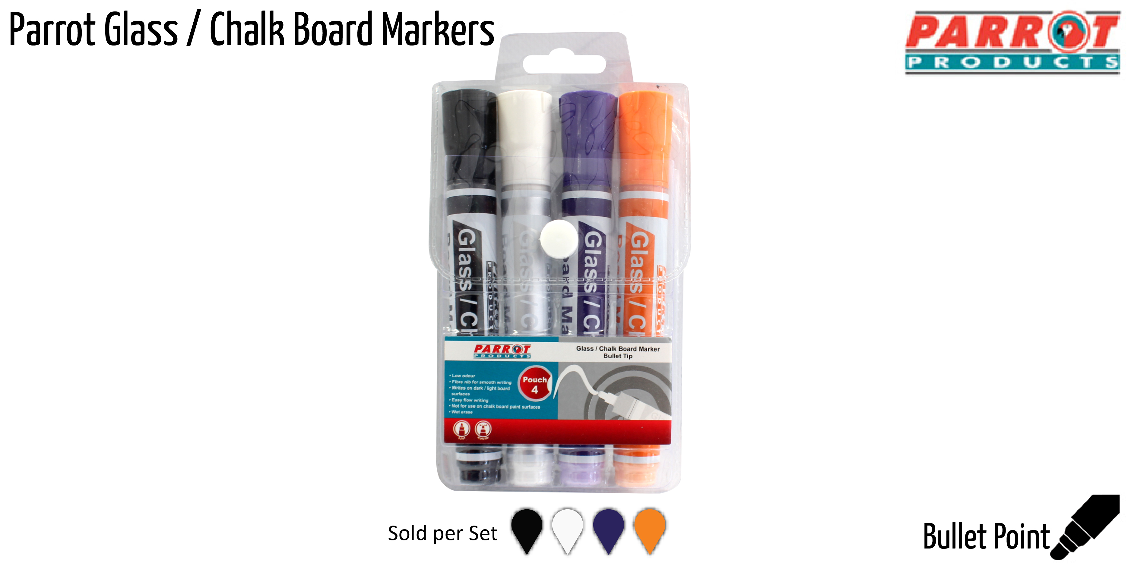 wbmarkersparrot glass chalk board markers